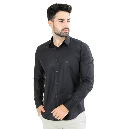 CAMISA MANGA LONGA SLIM FIT BÁSICA LISA