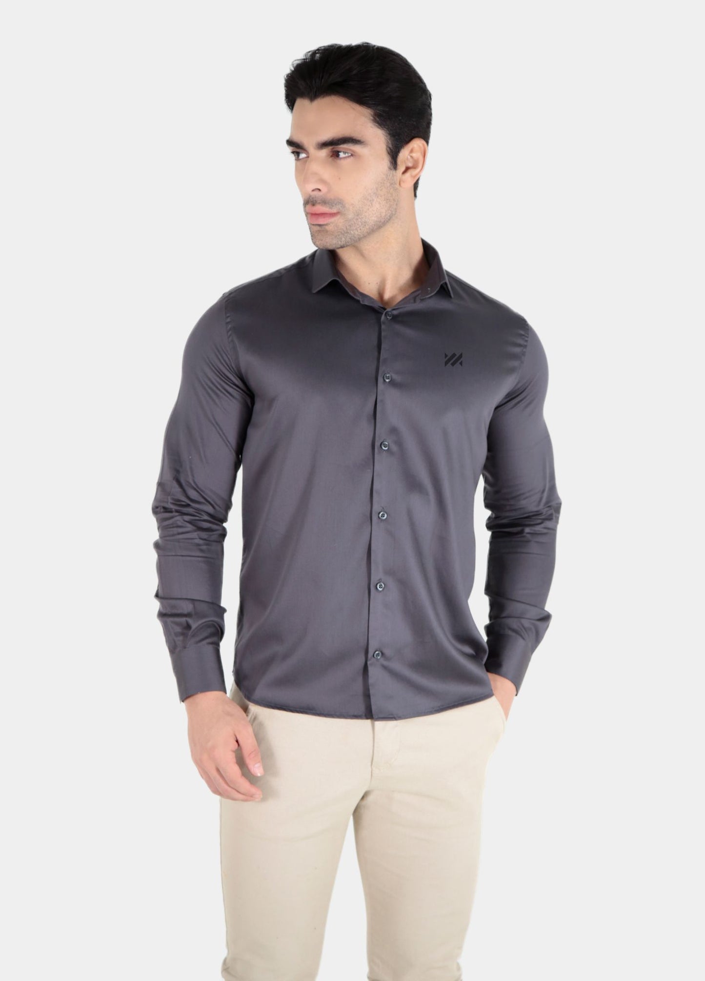 CAMISA MANGA LONGA SLIM FIT ALGODÃO EGÍPCIO FIO 80