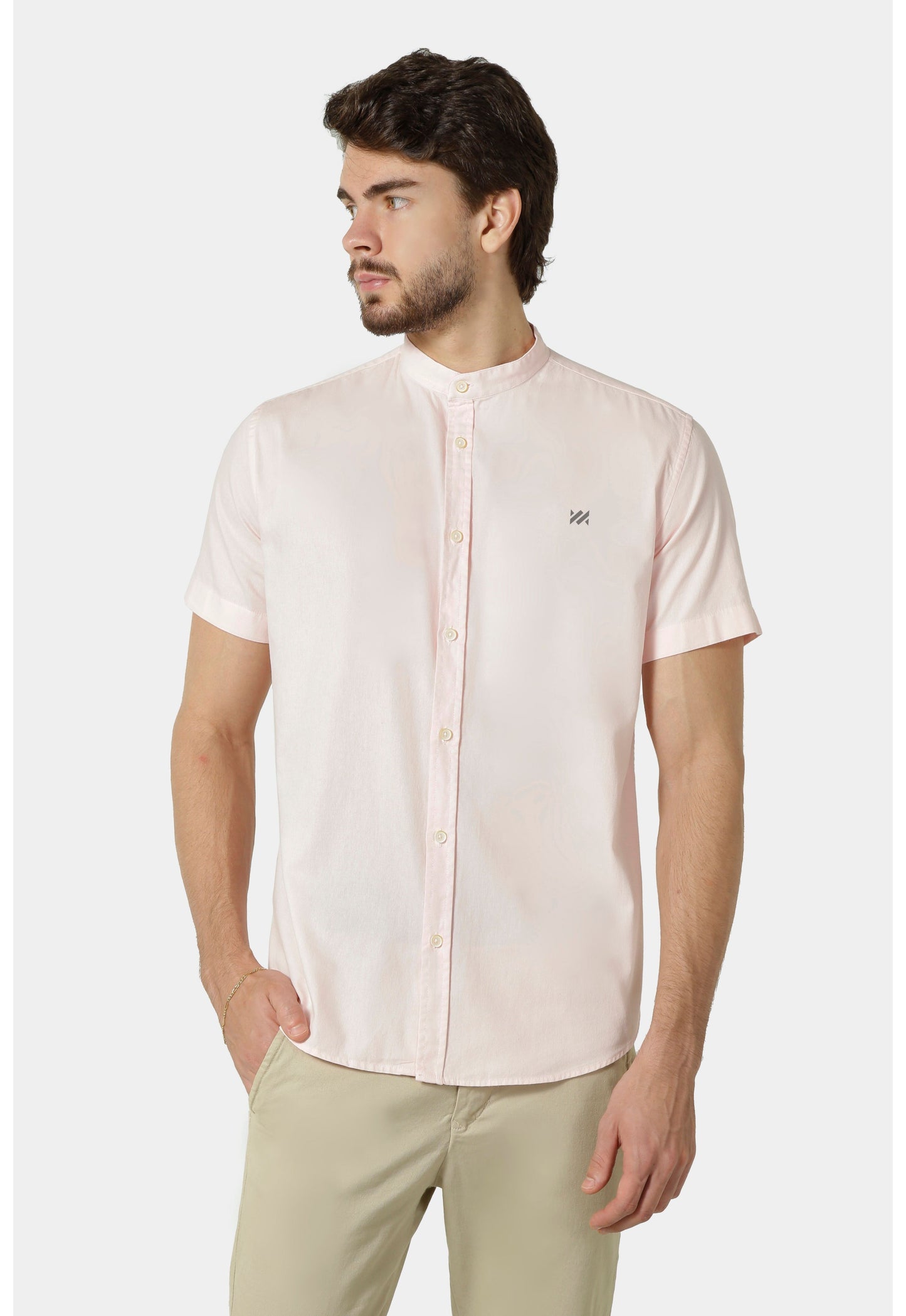 CAMISA MANGA CURTA GOLA PADRE SARJA ESTONADA